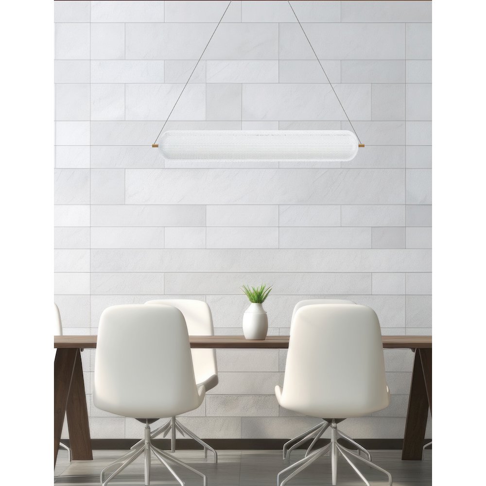 36W Horizontal Pendant Aged Brass with Clear Acrylic Diffuser. Picture 3