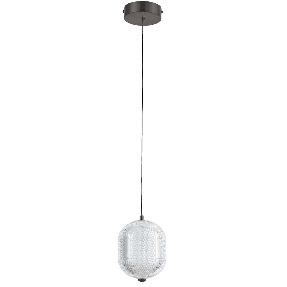 8.5W Pendant Matte Black with Clear Acrylic Diffuser. Picture 1