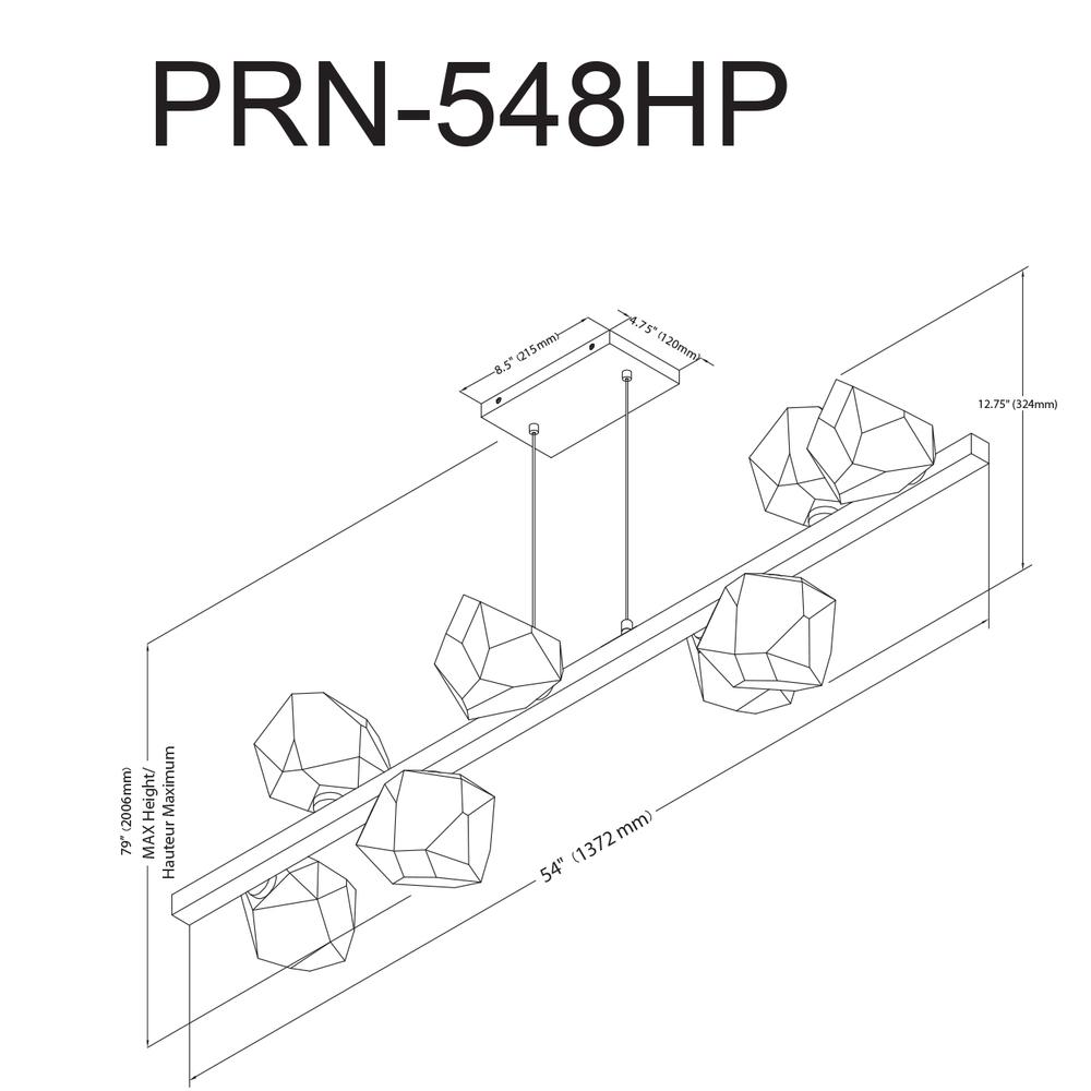 8LT Halogen Horizontal Pendant, MB, Clear Gls. Picture 8