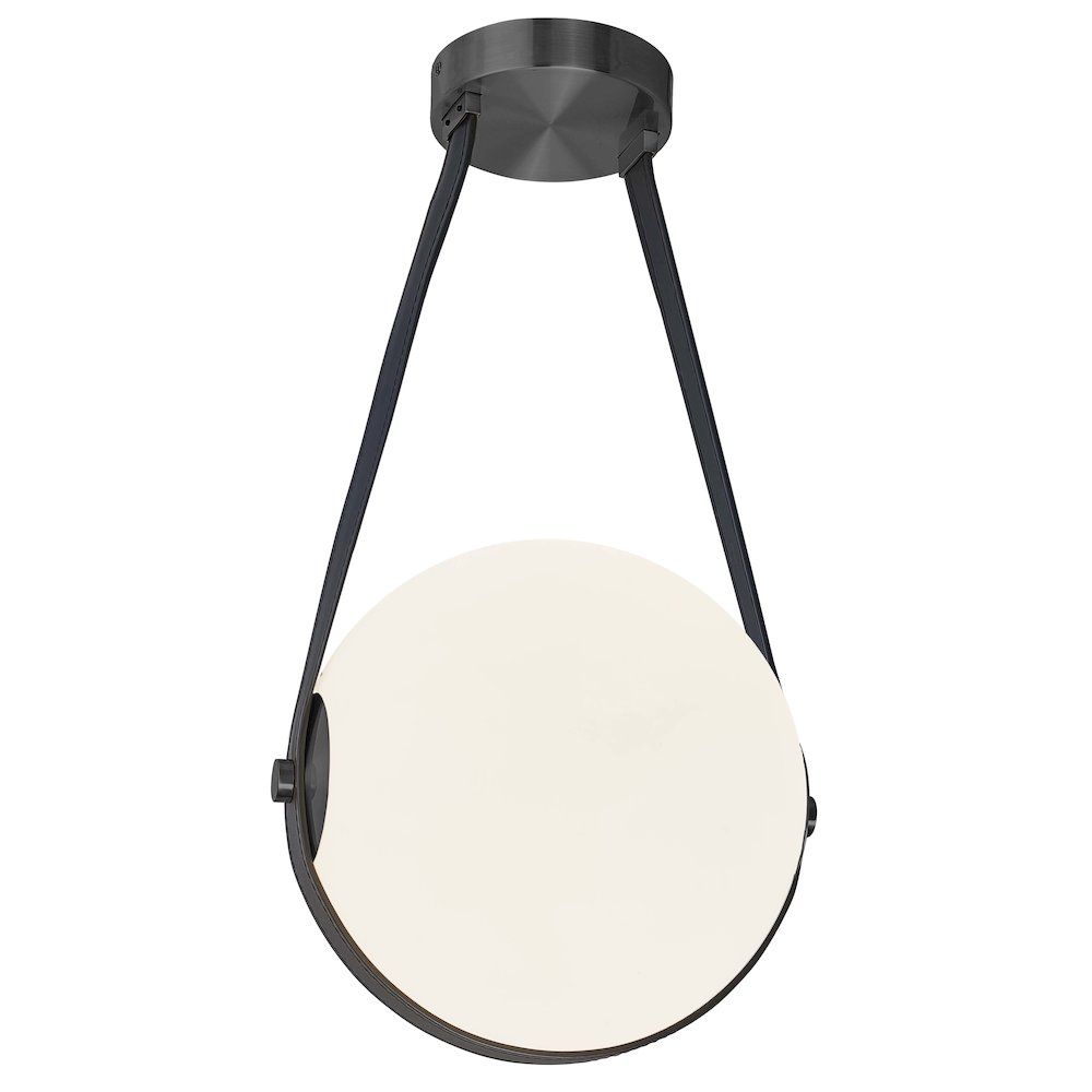 15W Pendant Matte Black with White Opal Glass. Picture 1