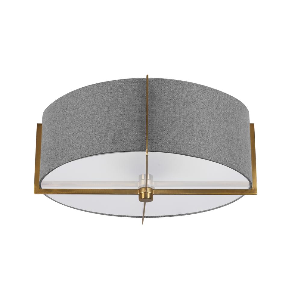 3LT Incandescent Semi-Flush Mount, AGB, GRY Shad. Picture 1