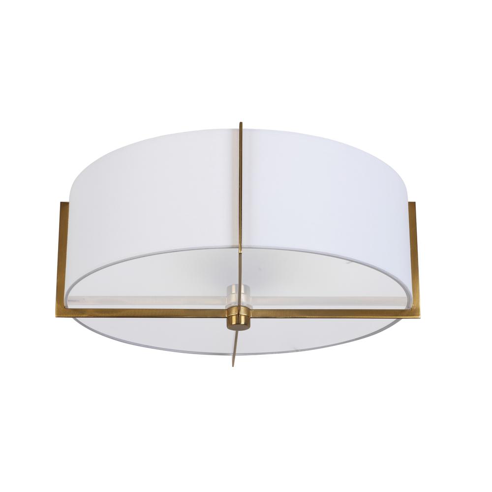 3LT Incandescent Semi-Flush Mount, AGB, WH Shade. Picture 1
