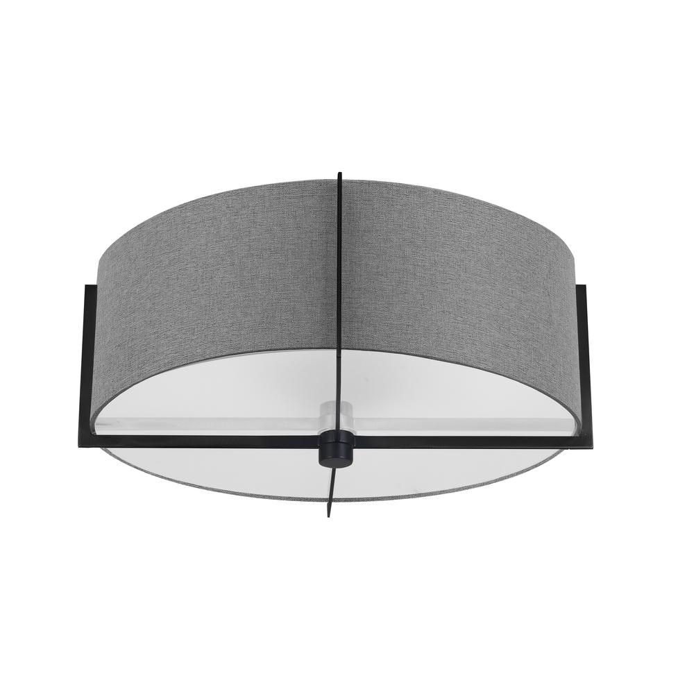 3LT Incandescent Semi-Flush Mount, MB, GRY Shade. Picture 1