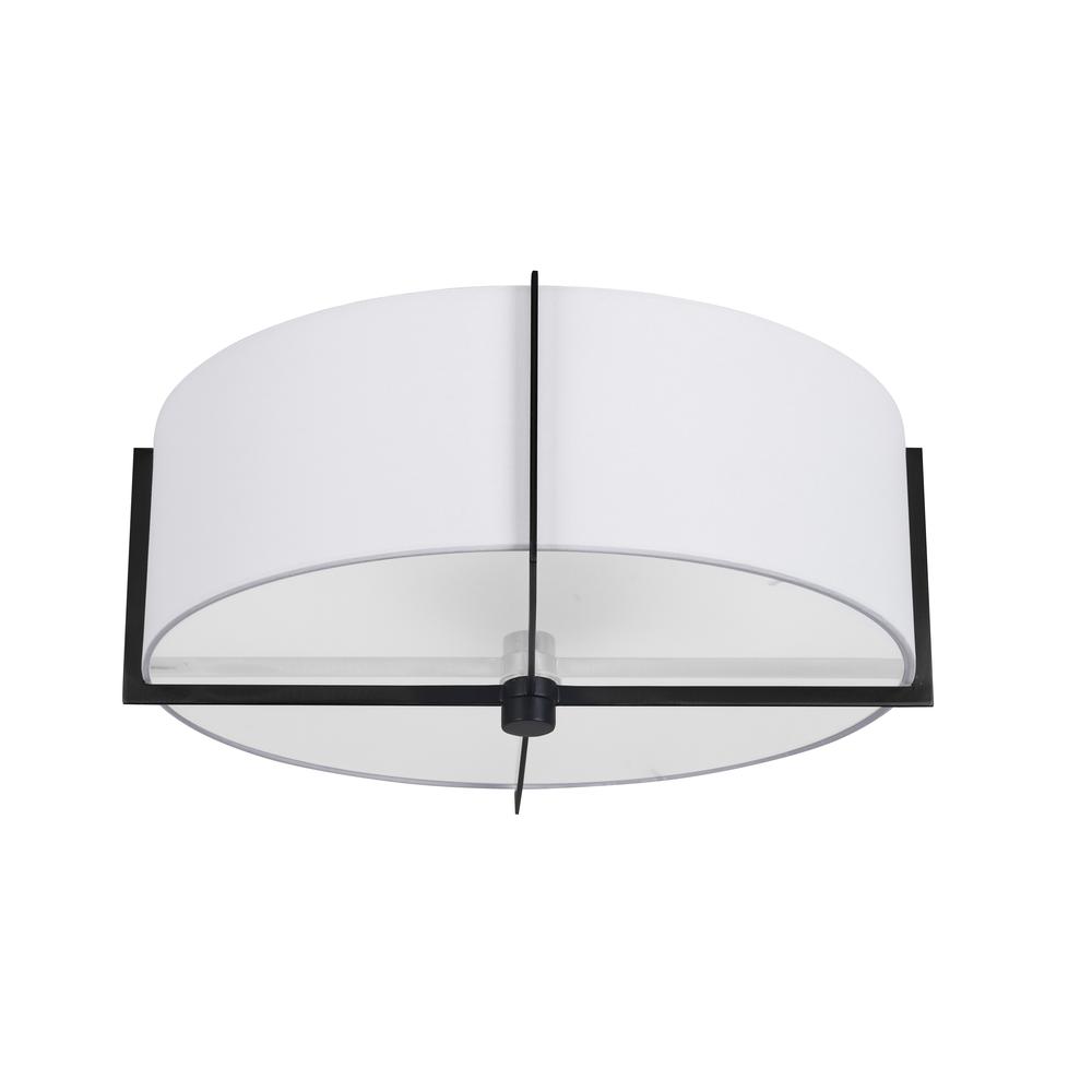 3LT Incandescent Semi-Flush Mount, MB, WH Shade. Picture 1