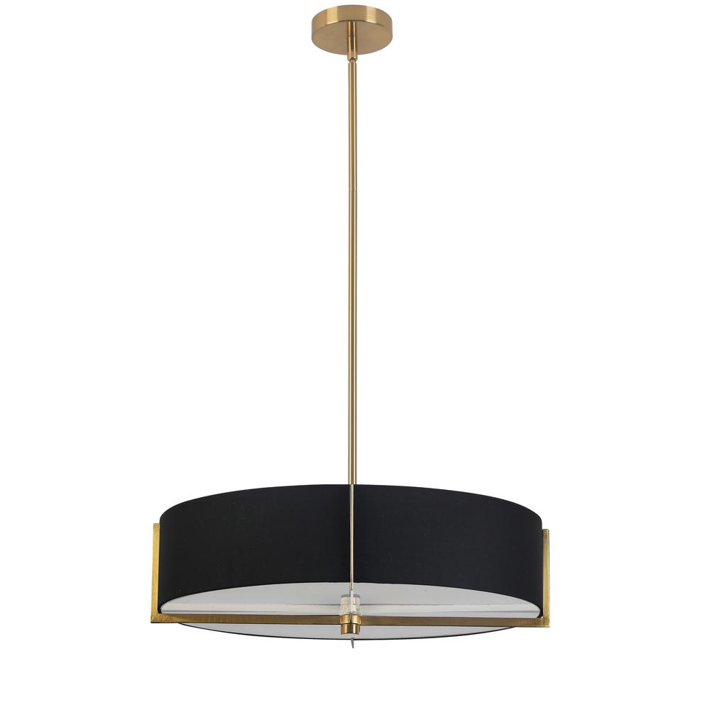4LT Incandescent Pendant, AGB, BK Shade. Picture 1