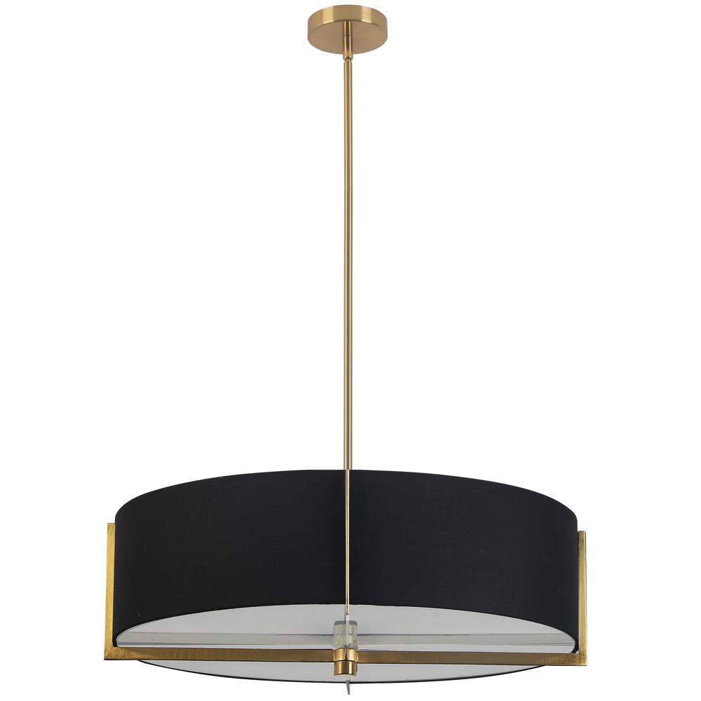 4LT Incandescent Pendant, AGB, BK Shade. Picture 1
