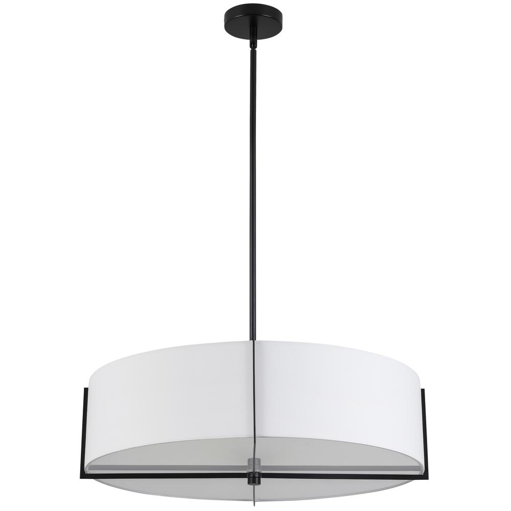 4LT Incandescent Pendant, MB, WH Shade. Picture 1