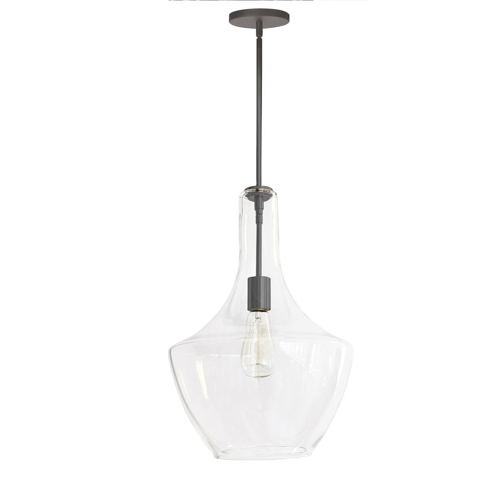 1LT Incandescent Pendant, MB, CLR Glass. Picture 1