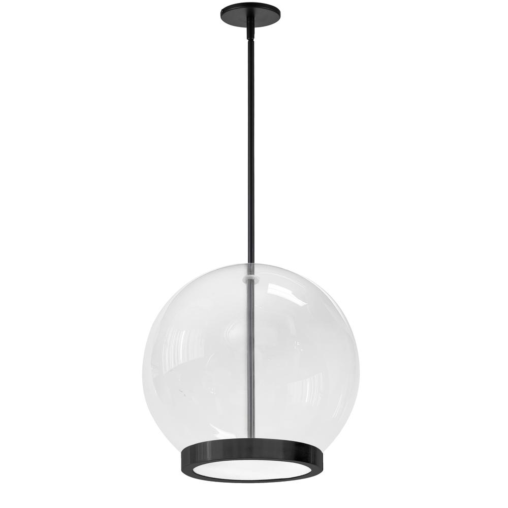 15W Pendant,  MB, CLR Glass. Picture 1