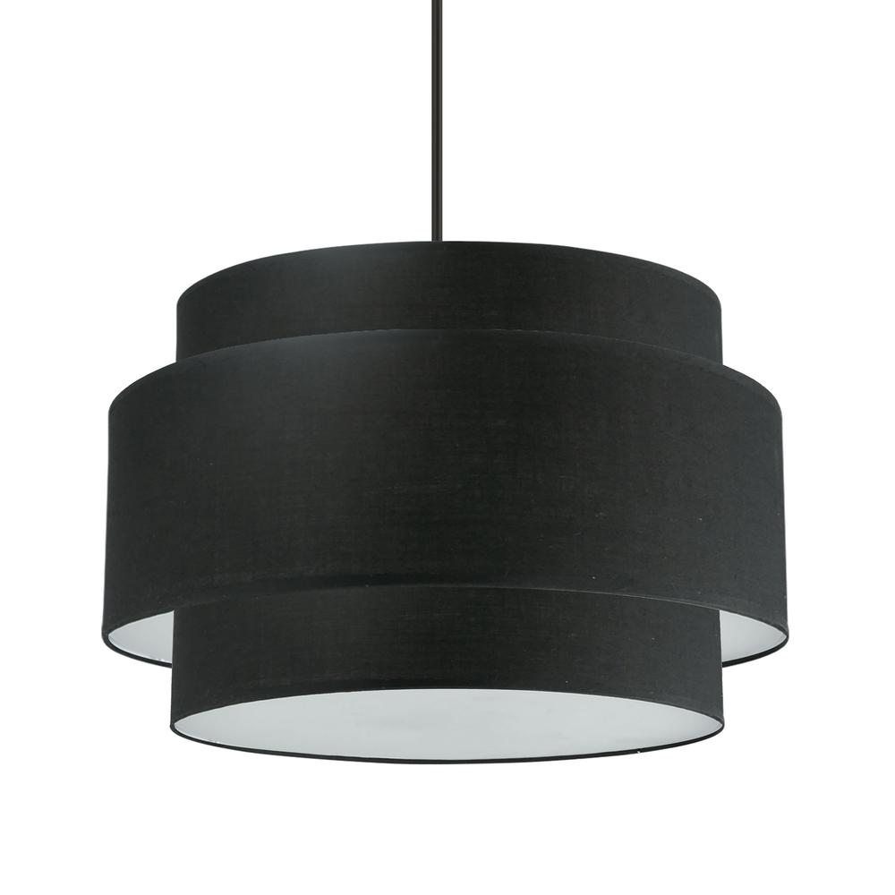 4LT Incandescent Chandelier, MB, BK Shade. Picture 1