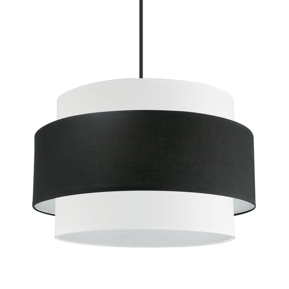 4LT Incandescent Chandelier, MB, BK&WH Shade. Picture 1