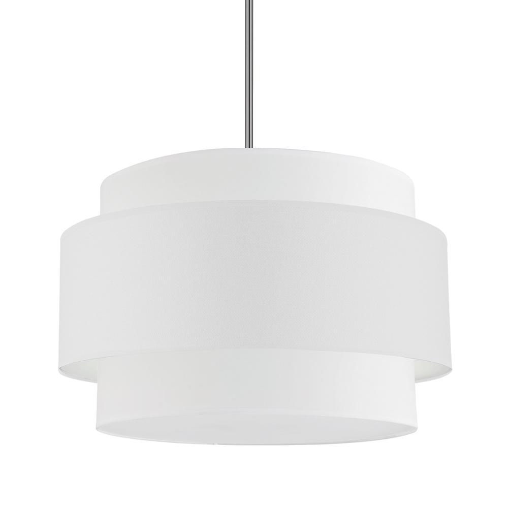 4LT Incandescent Chandelier, PC, WH Shade. Picture 1