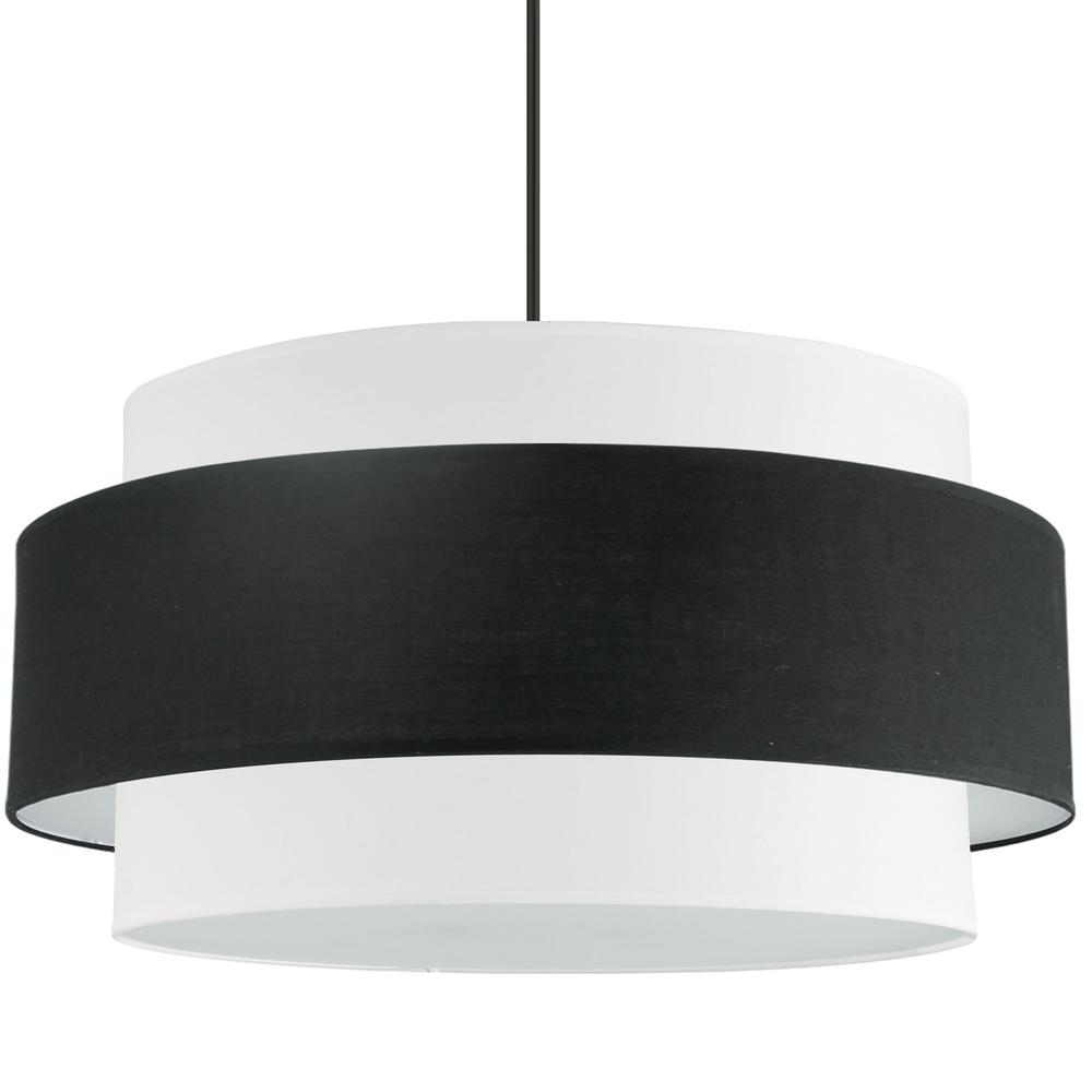 4LT Incandescent Chandelier, MB, BK&WH Shade. Picture 1