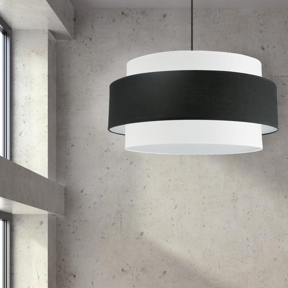 4LT Incandescent Chandelier, MB, BK&WH Shade. Picture 2