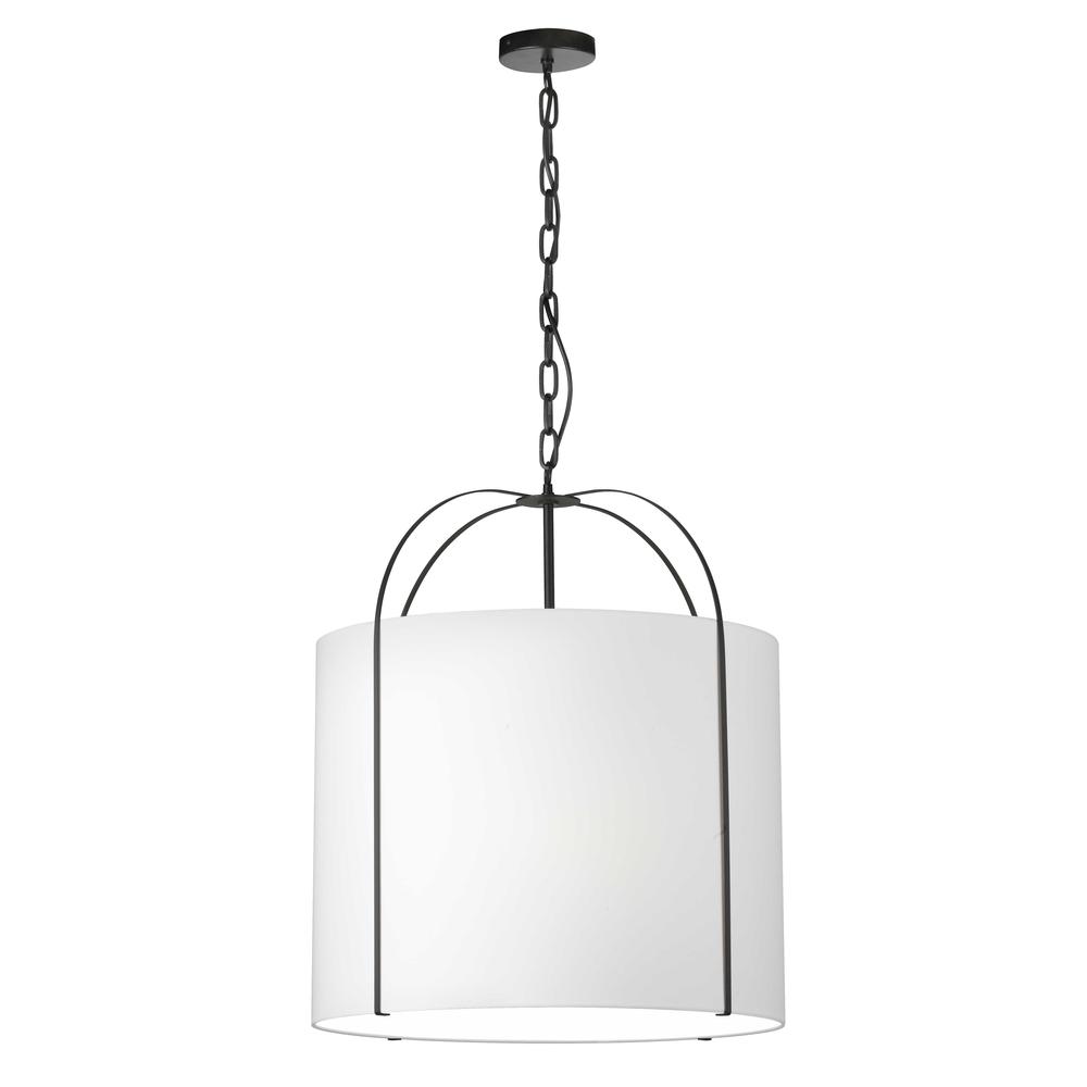 3LT Incandescent Pendant, BK, BK Shade. Picture 1
