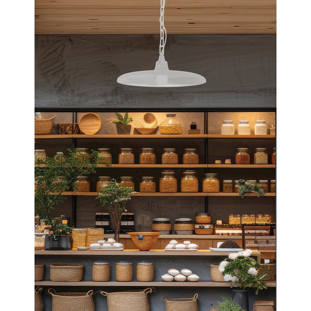 1 Light Incandescent Pendant Matte White. Picture 3