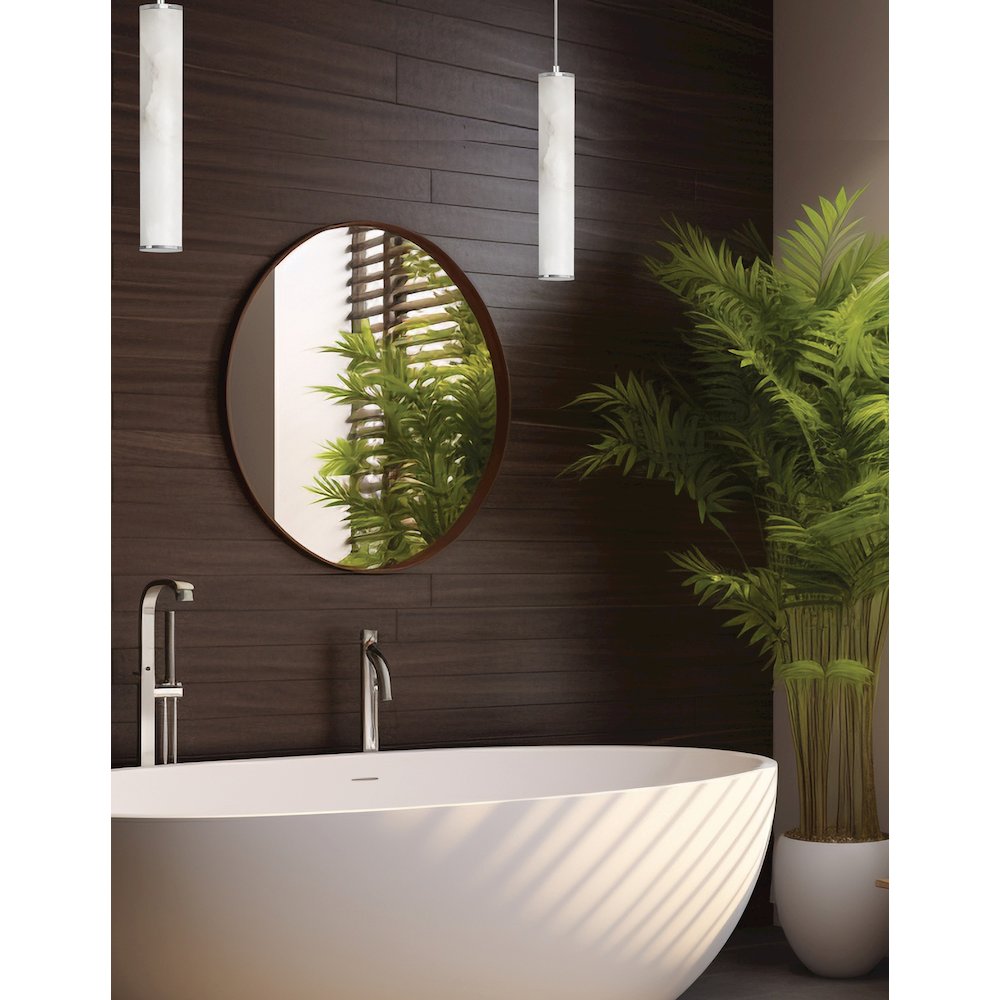 10W Pendant in Polished Chrome w/ Alabaster Diffuser. Picture 3