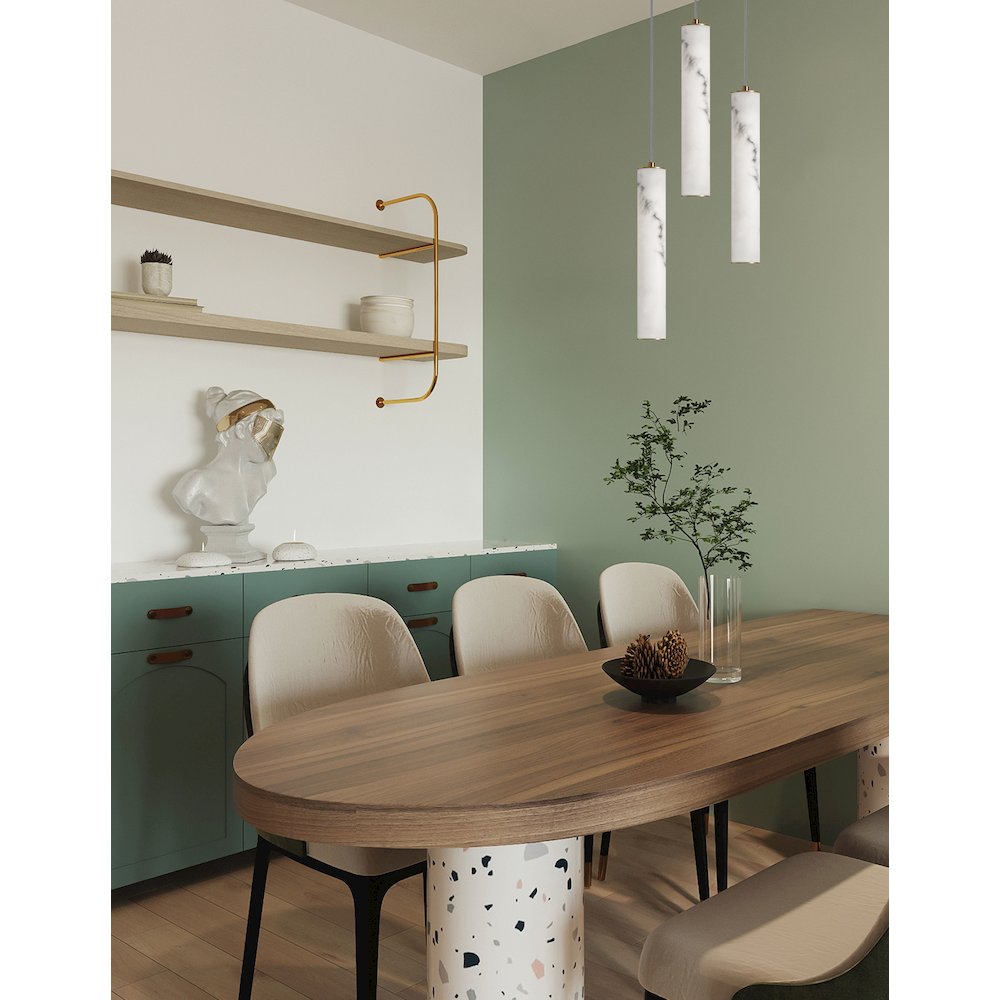 30W Pendant in Aged Brass. Picture 2