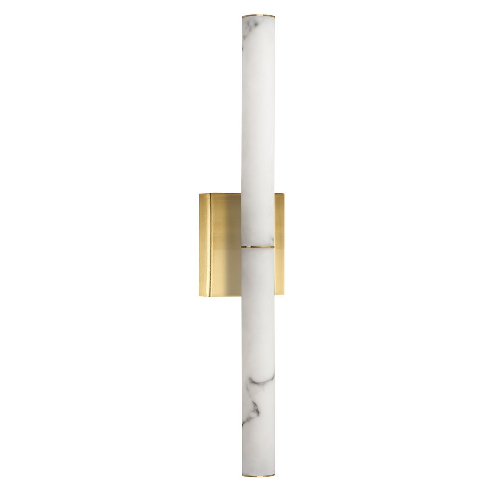 20W Aged Brass Wall Sconce w/ Alabaster Diffuser. Picture 1