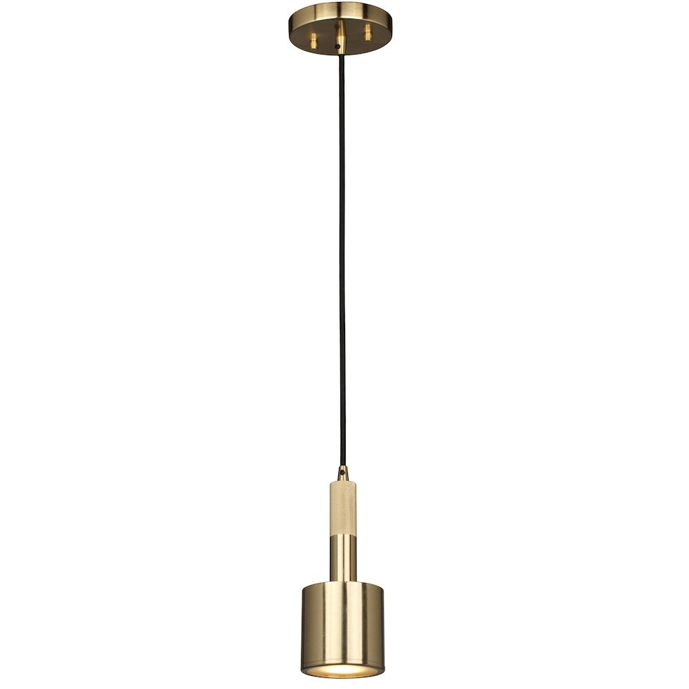 1 Light Pendant Aged Brass with Frosted Diffuser. Picture 1