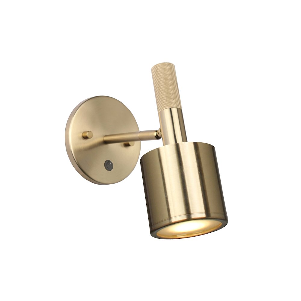 1 Light Halogen Wall Satin Chrome Aged Brass with Frosted Diffuser. Picture 1