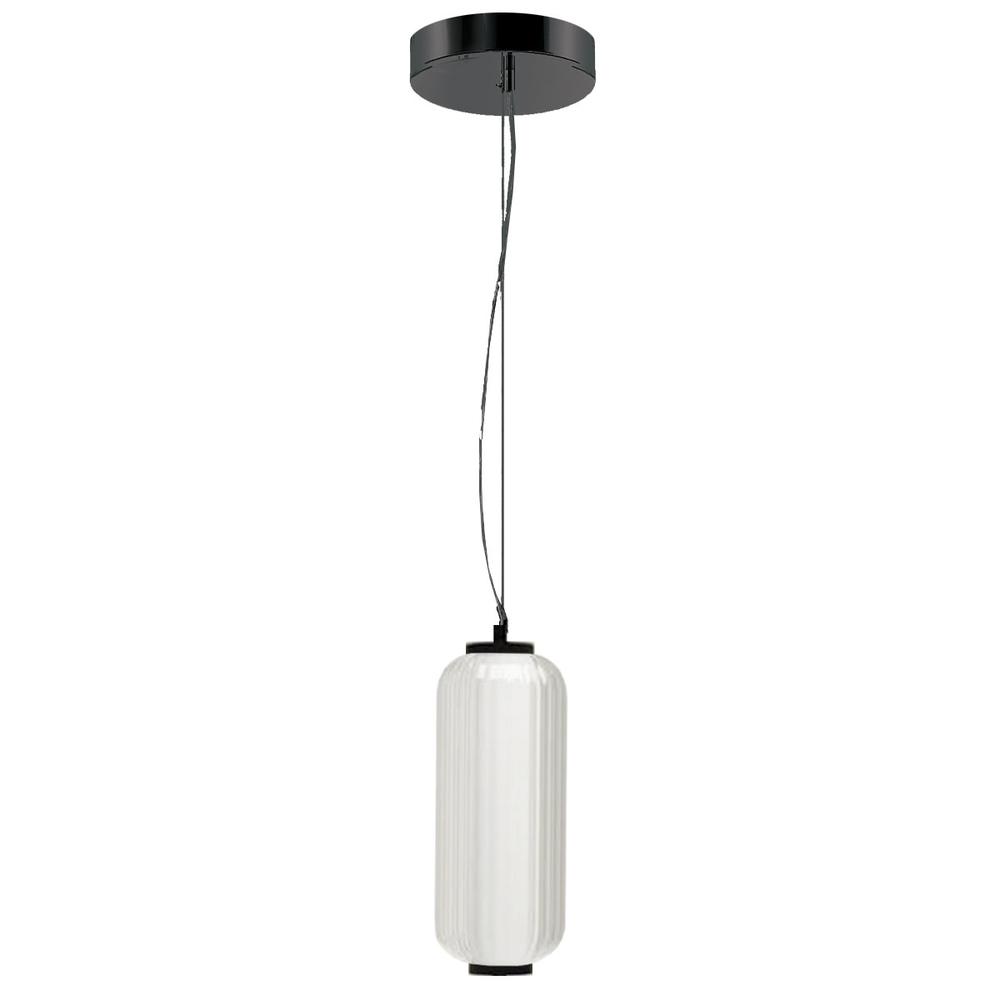 10W Pendant, MB, CLR Fluted Glass. Picture 1