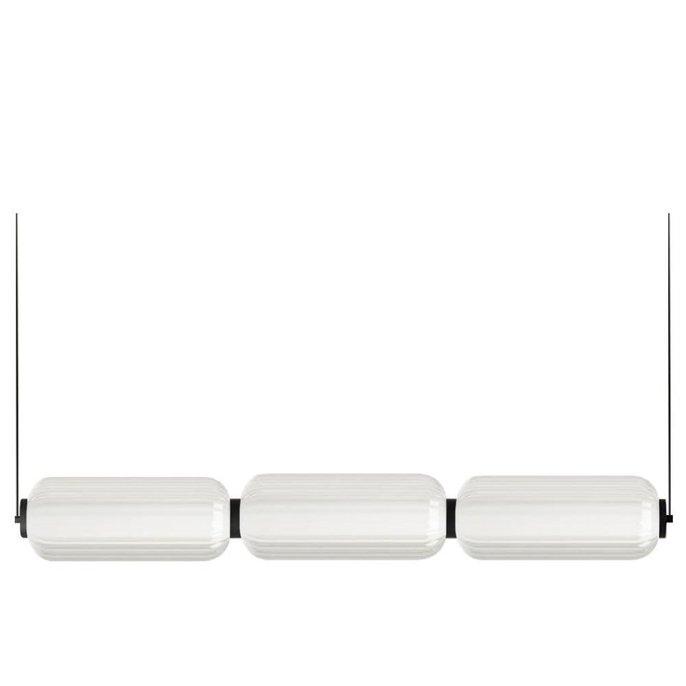 30W Horiz Pendant, MB, CLR Fluted Glass. Picture 1