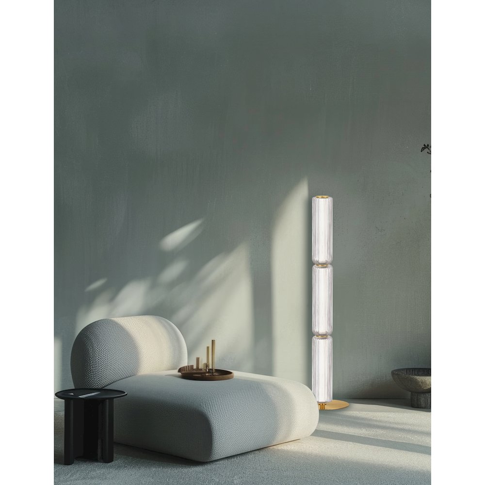 30W Floor Lamp in Aged Brass. Picture 2