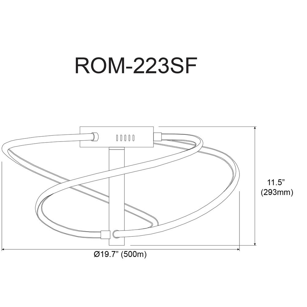 24W Semi-Flush Mount, MB, WH silicone Diffuser. Picture 2