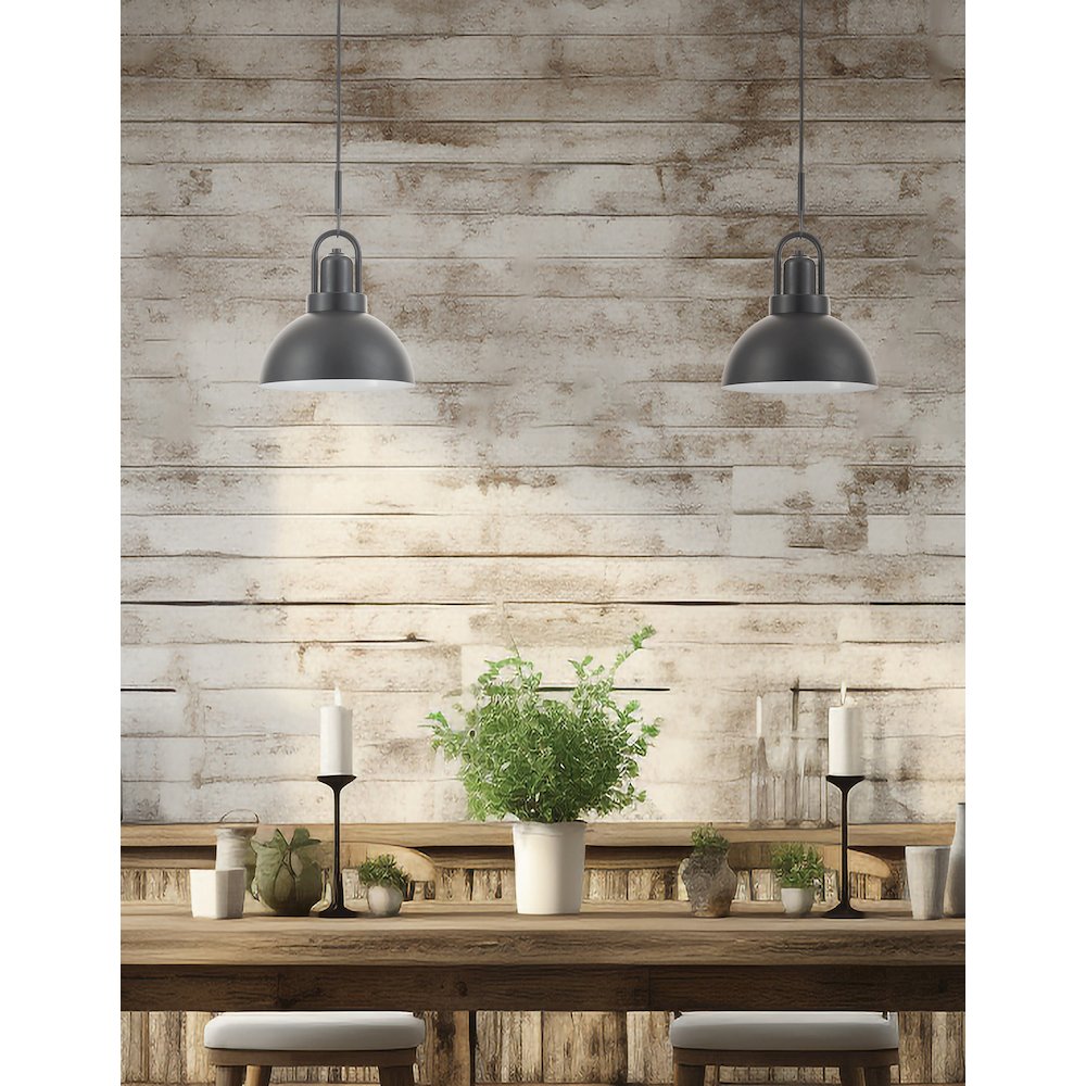 1 Light Pendant in Matte Black. Picture 3