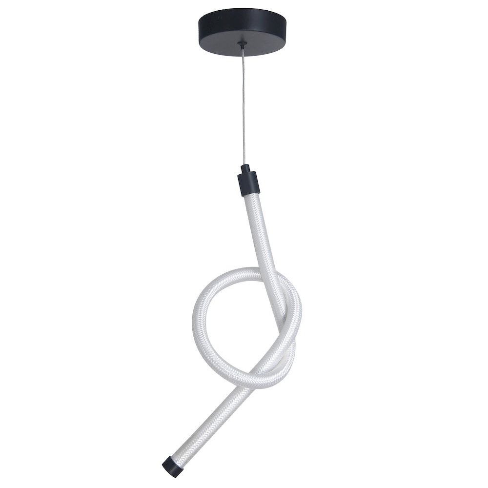 10W Pendant in Matte Black w/ White Silicone Diffuser. Picture 1