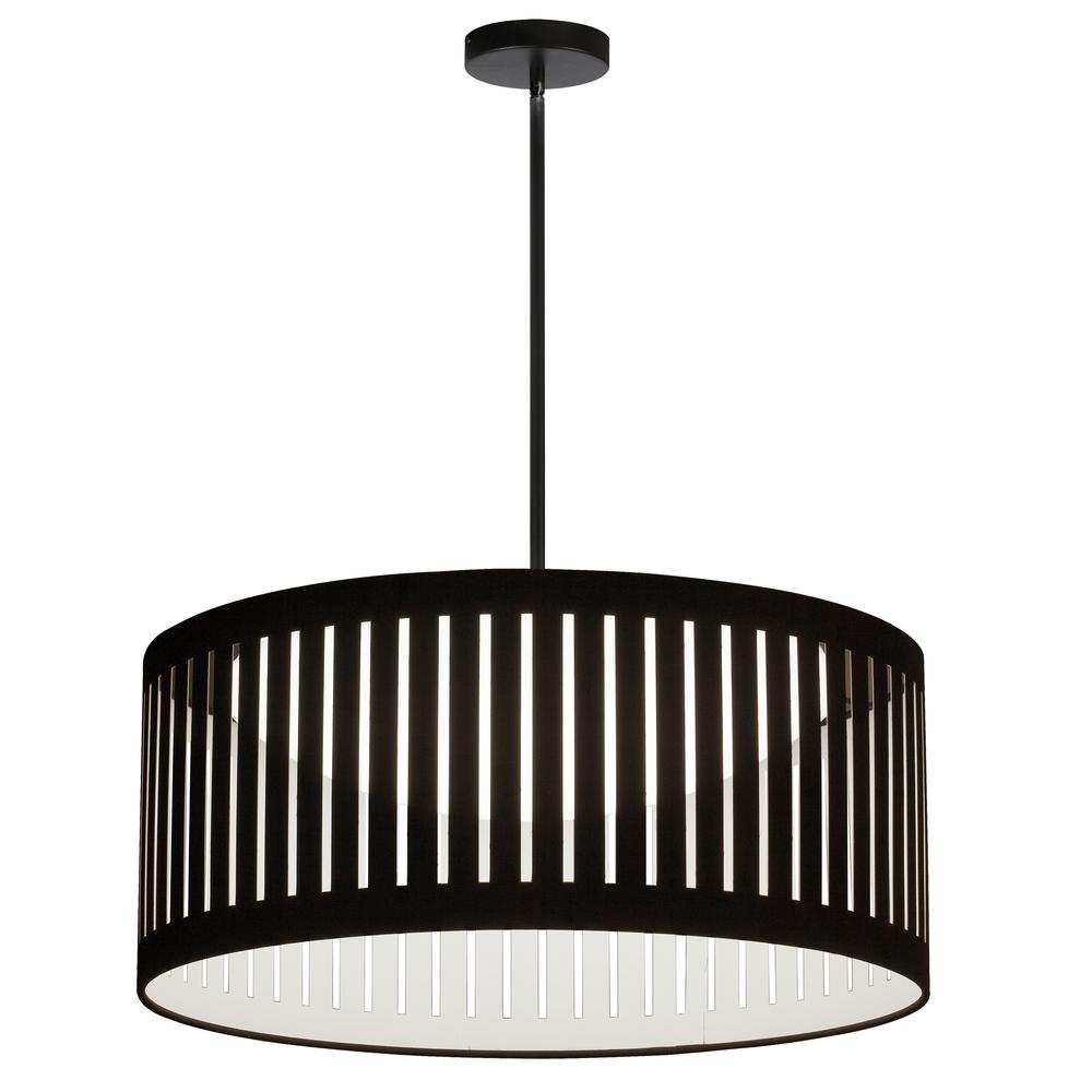 22W Slit Drum Pendant, MB with BK Shade. Picture 1