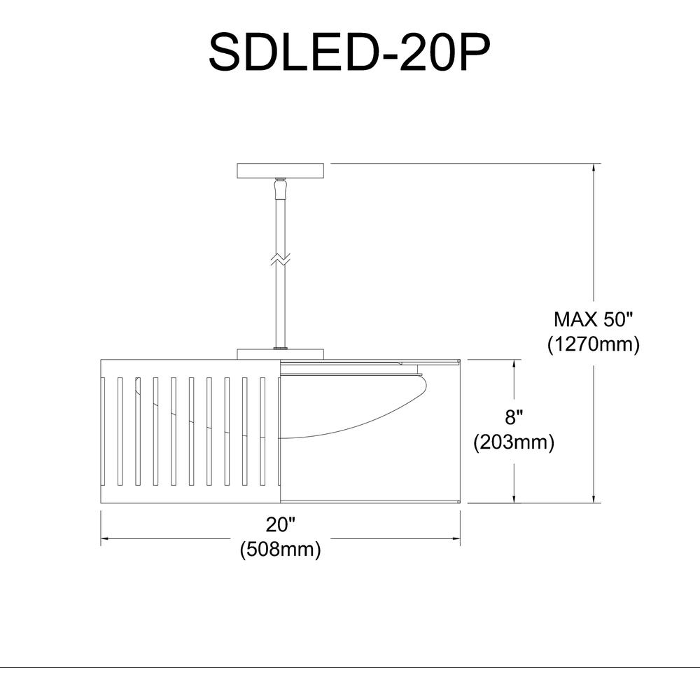 22W Slit Drum Pendant, MB with BK Shade. Picture 2