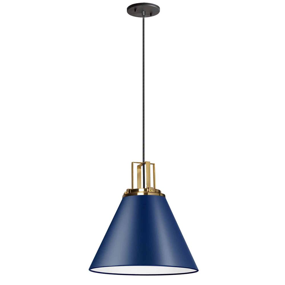 1LT Incandescent Pendant,  CB, AGB Accent. Picture 1