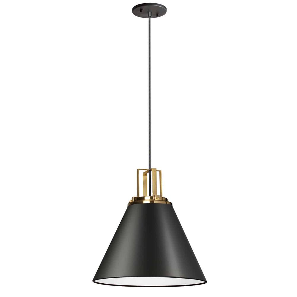 1LT Incandescent Pendant,  MB, AGB Accent. Picture 1