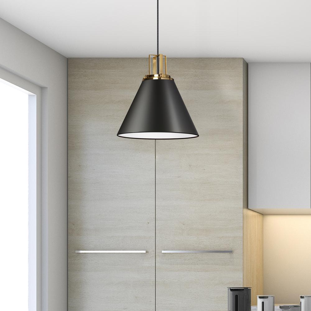 1LT Incandescent Pendant,  MB, AGB Accent. Picture 2