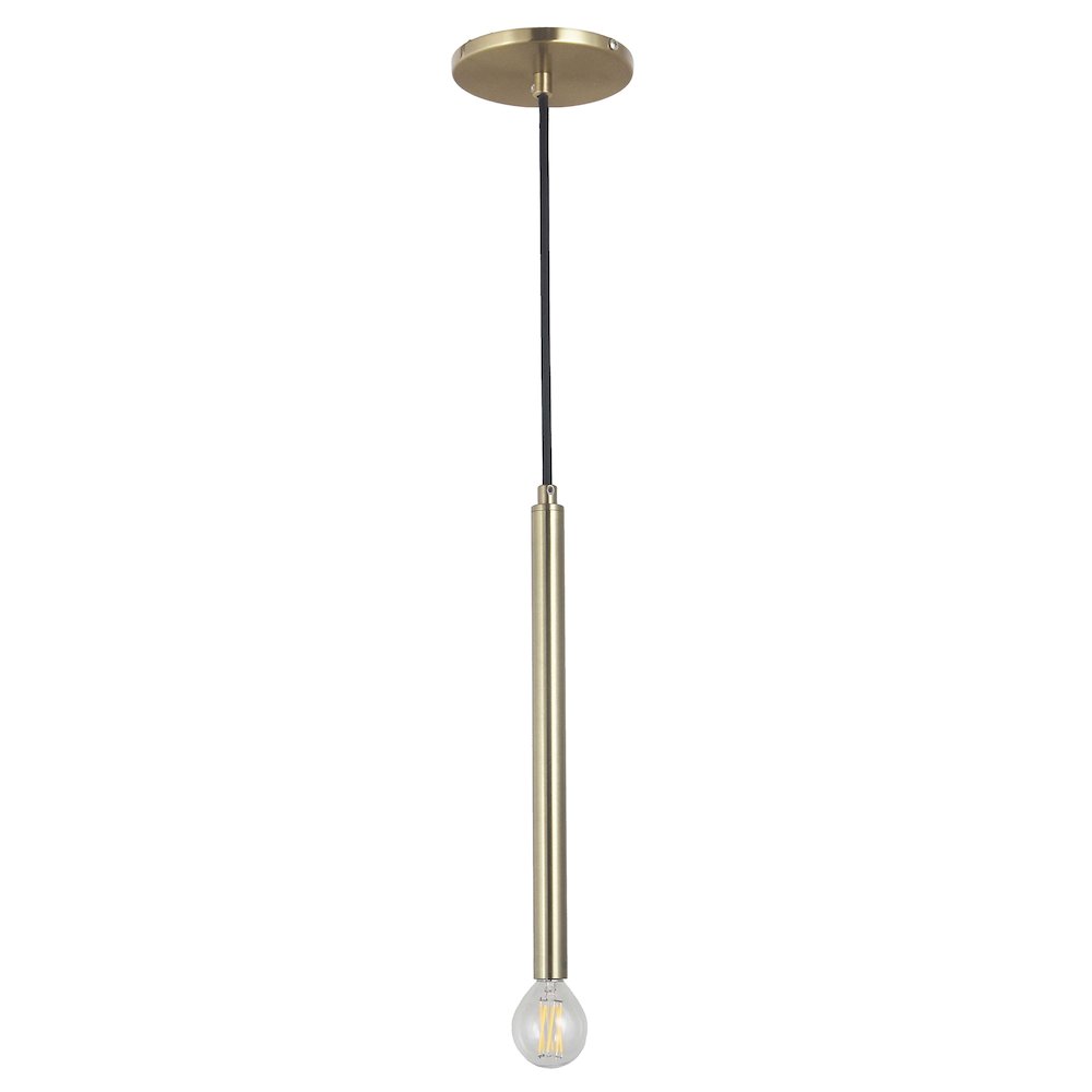 1 Light Incandescent Pendant Aged Brass. Picture 1