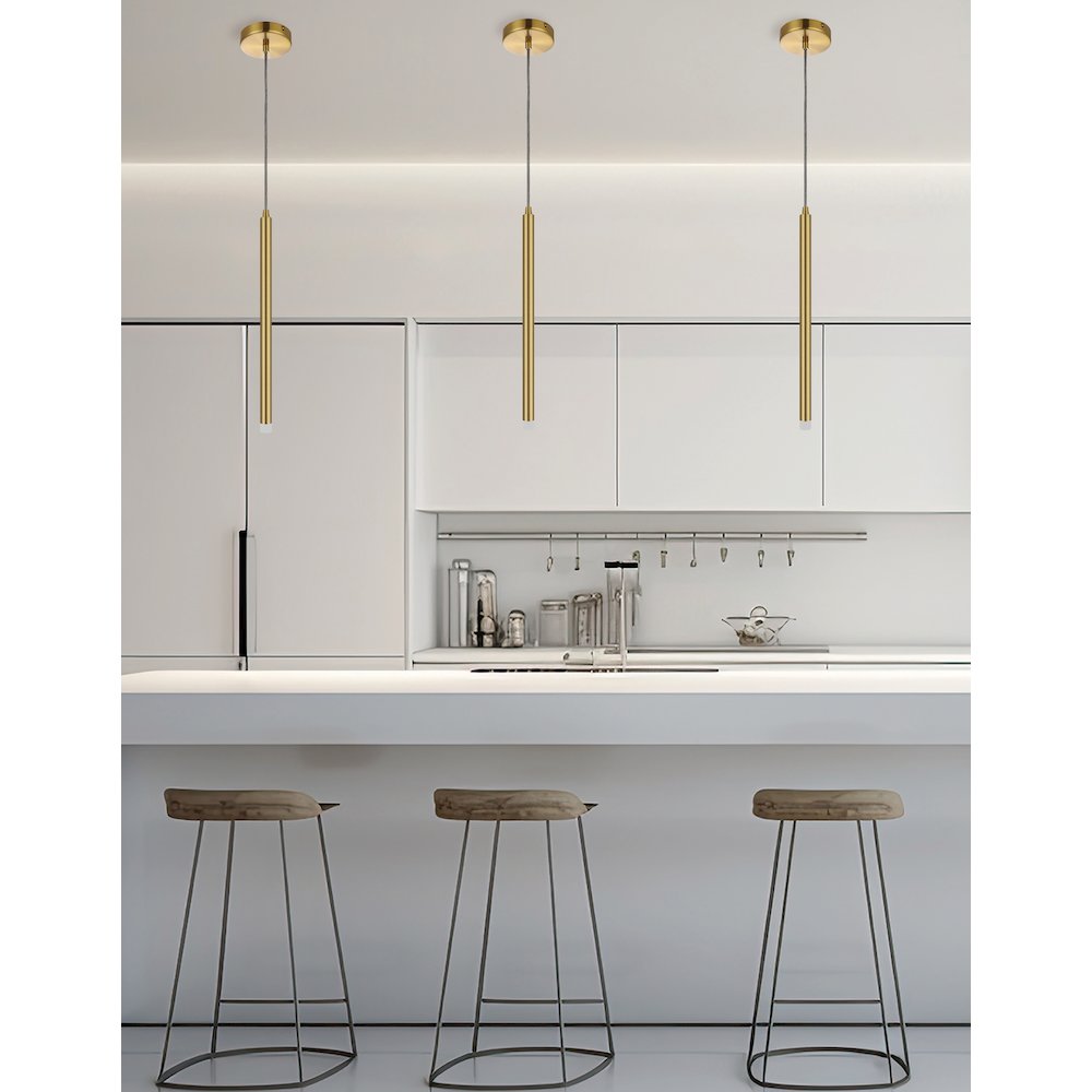 3W Pendant Aged Brass with Frosted Acrylic Diffuser. Picture 3