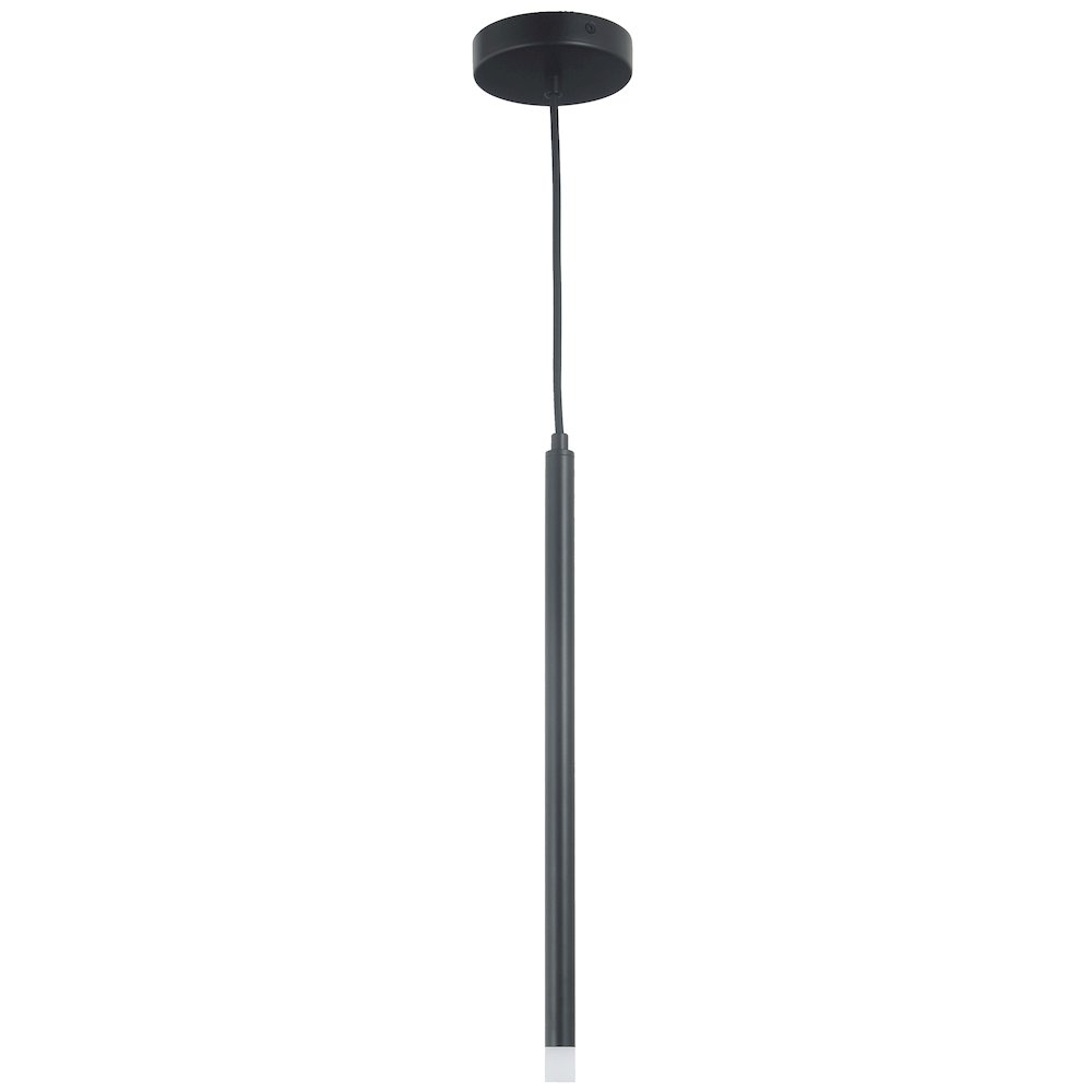 3W Pendant Matte Black with Frosted Acrylic Diffuser. Picture 1