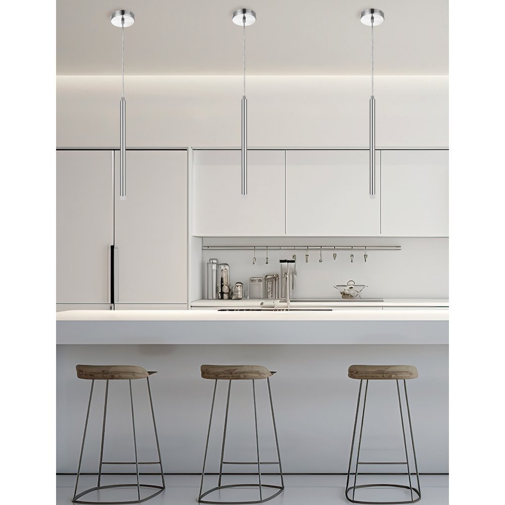 3W Pendant Polished Chrome with Frosted Acrylic Diffuser. Picture 3