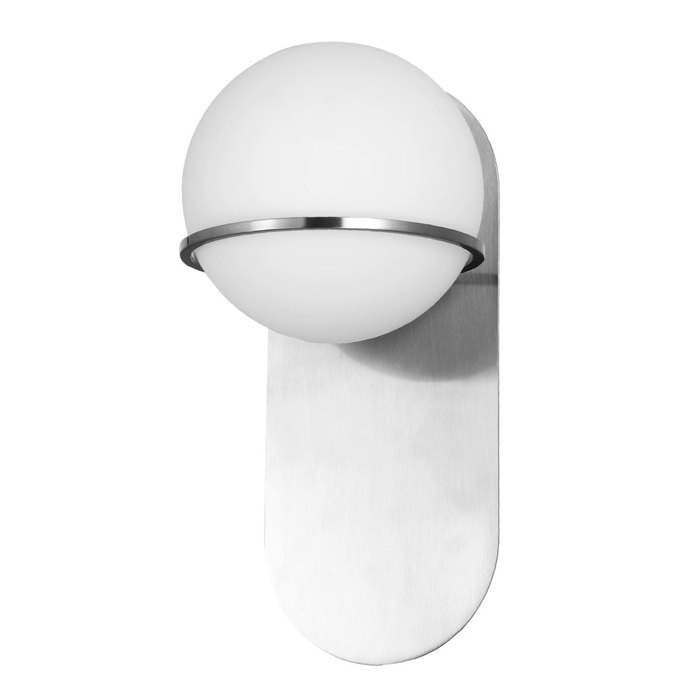 1 Light Halogen Wall Satin Chrome Polished Chrome with White Glass. Picture 1