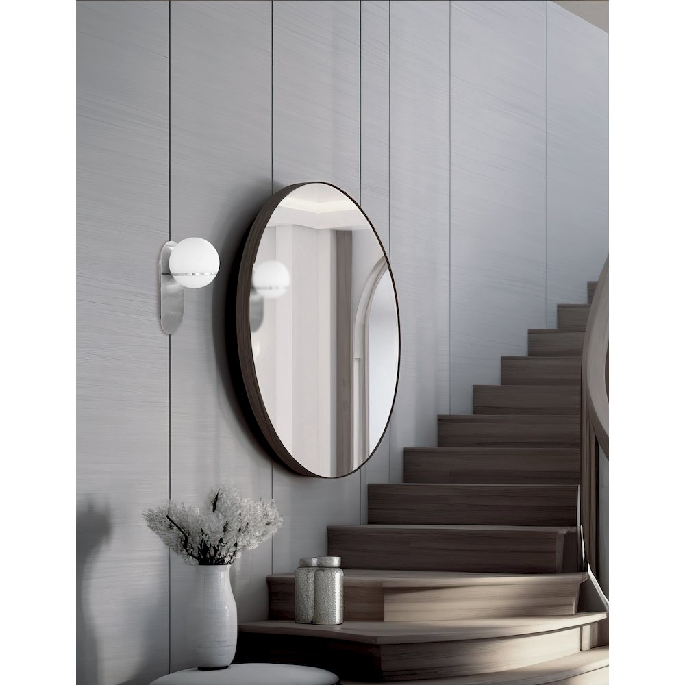 1 Light Halogen Wall Satin Chrome Polished Chrome with White Glass. Picture 3