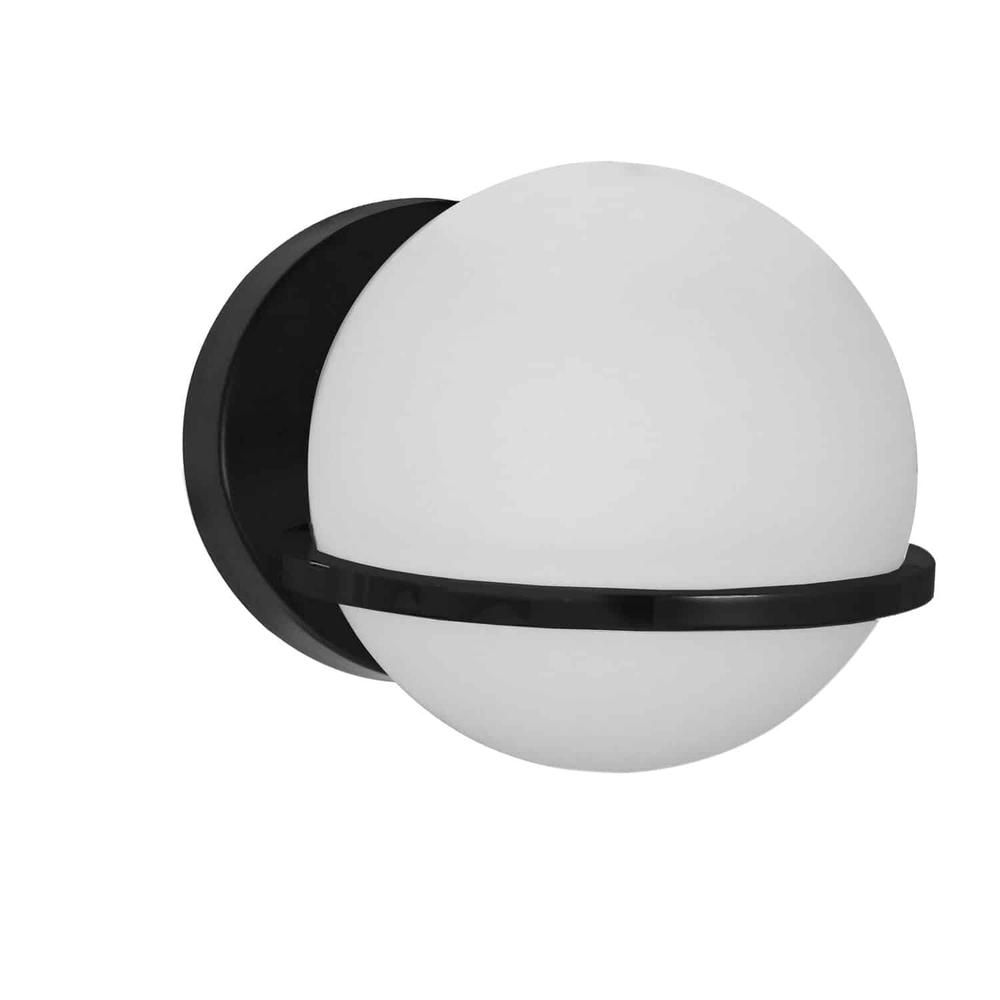 1LT Wall Sconce, MB Finish with White GL. Picture 1
