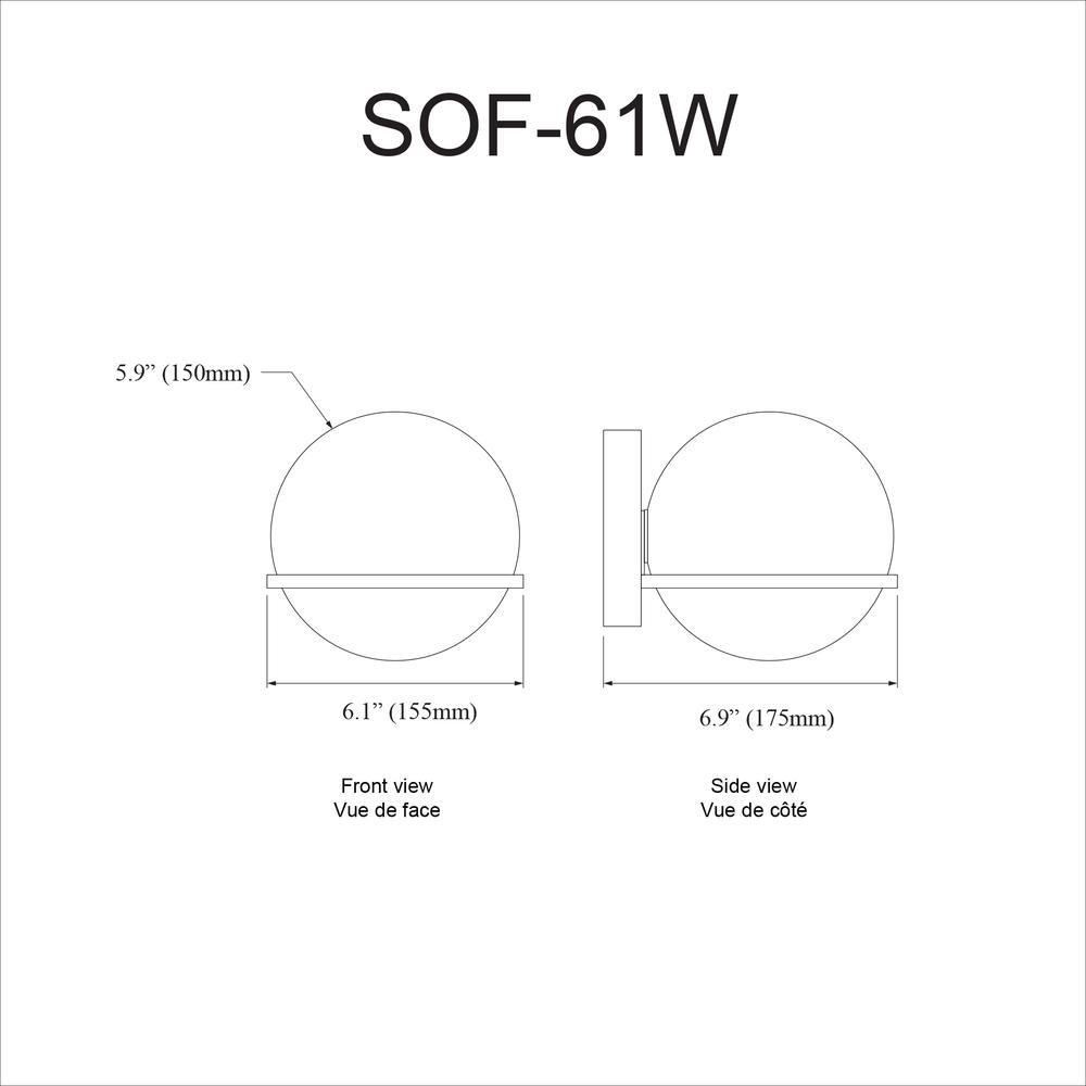 1LT Wall Sconce, MB Finish with White GL. Picture 3