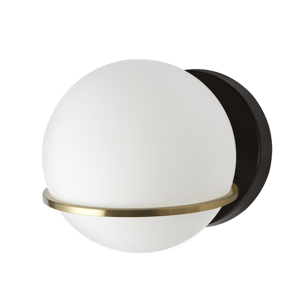 1LT Halogen Wall Sconce, MB/AGB with WH Opal Glass. Picture 1