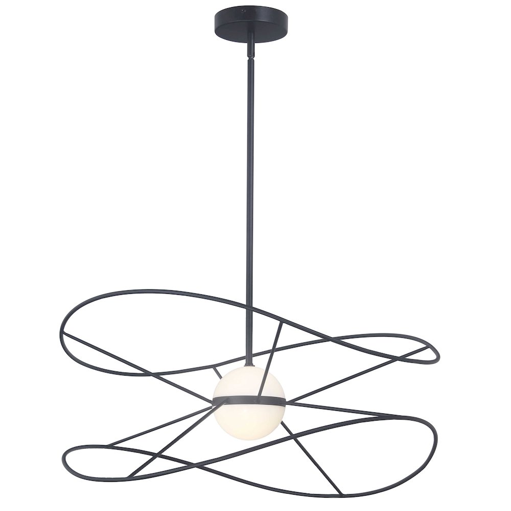 20W Pendant Matte Black with White Acrylic Diffusers. Picture 1
