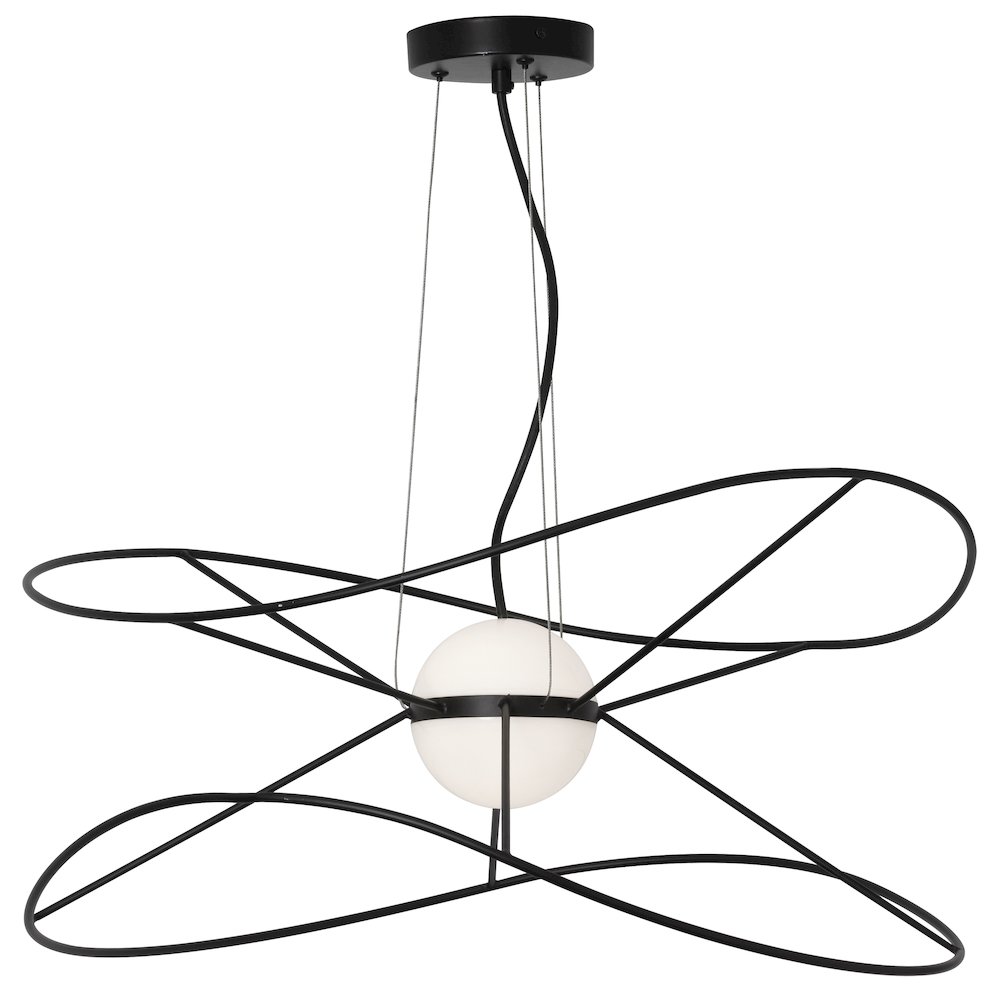 20W Pendant Matte Black with White Acrylic Diffusers. Picture 1
