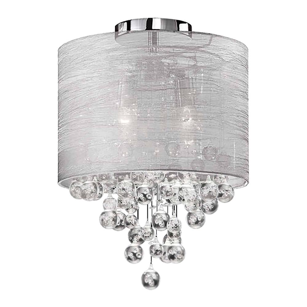 2LT Incan Crystal Flush-Mount P Chrome Silver. Picture 1