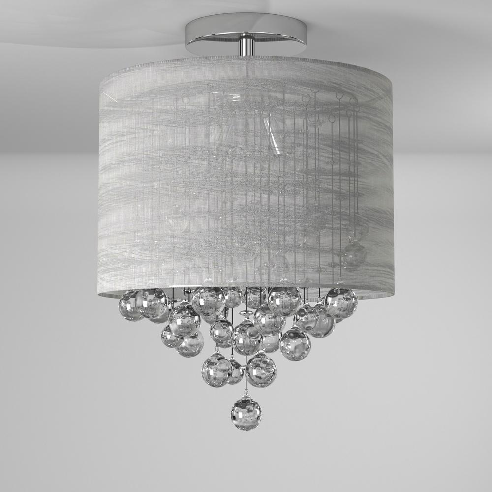 2LT Incan Crystal Flush-Mount P Chrome Silver. Picture 5