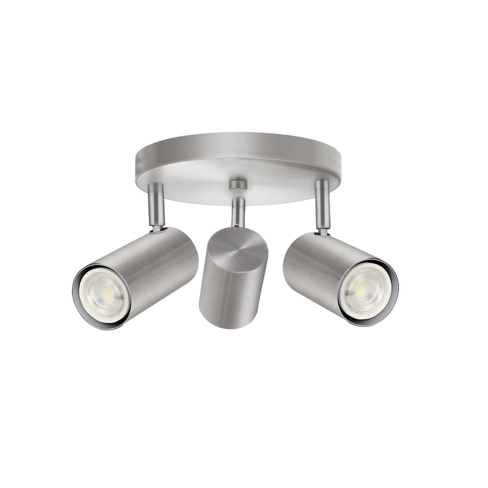 3 Light Spot Light in Satin Chrome. Picture 1